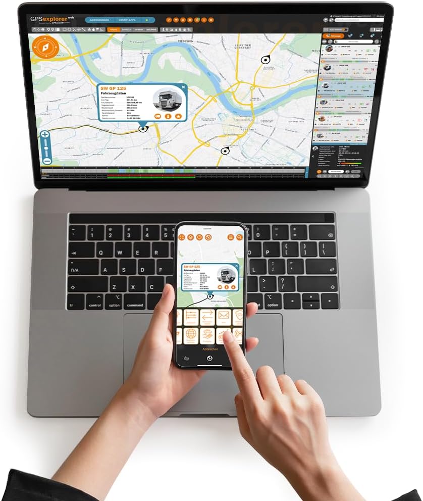 GPSauge OBD: GPS Telematik-Tracker inkl. 1 Jahr Lizenz, sofort einsatzbereit! Für Ortung + Objekterkennung + Telemetriedaten + elektronisches Fahrtenbuch mit Fahrer App + Fuhrparkmanagement Software